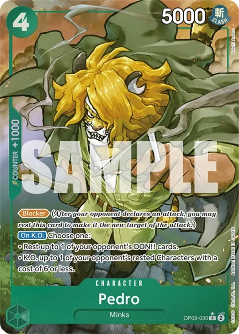 Carte One Piece Pedro OP08-030 · parallèle, extension Two Legends (sortie anglaise)