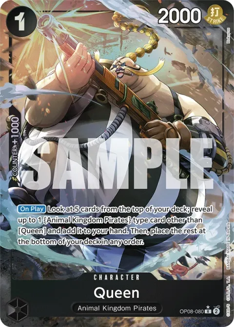 Carte One Piece Queen OP08-080 · parallèle, extension Two Legends (sortie anglaise)