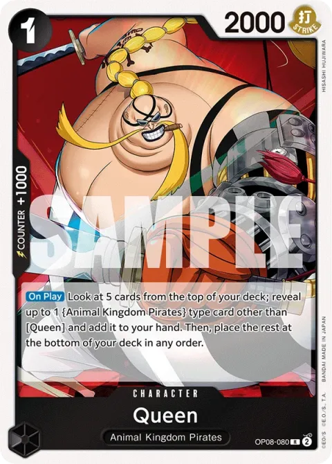 Carte One Piece Queen OP08-080, extension Two Legends (sortie anglaise)