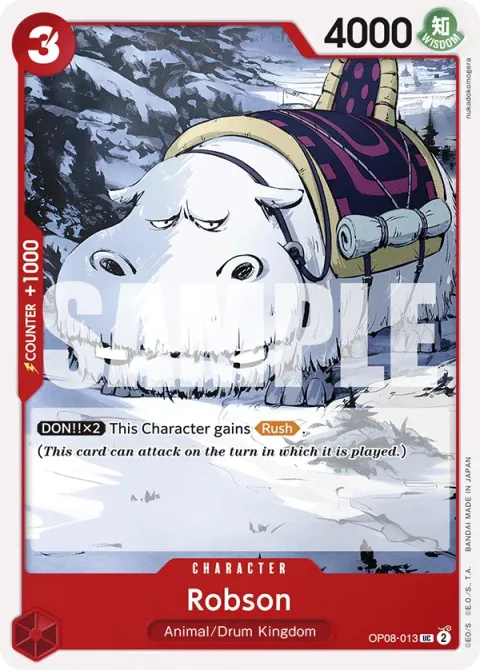 Carte One Piece Robson OP08-013, extension Two Legends (sortie anglaise)