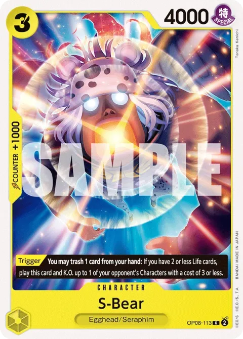 Carte One Piece S-Bear OP08-113, extension Two Legends (sortie anglaise)