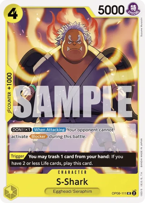 Carte One Piece S-Shark OP08-111, extension Two Legends (sortie anglaise)