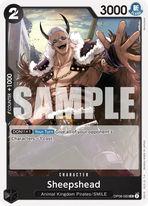 Carte One Piece Sheepshead OP08-083, extension Two Legends (sortie anglaise)