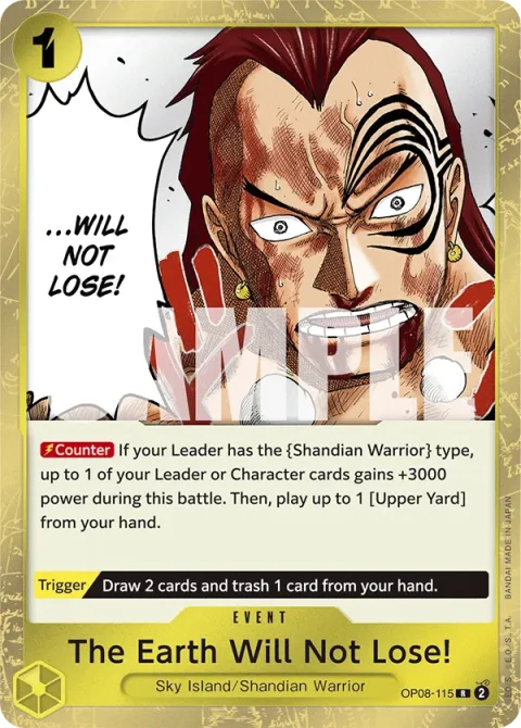 Carte One Piece The Earth Will Not Lose! OP08-115, extension Two Legends (sortie anglaise)