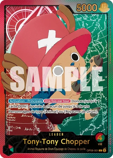 Carte One Piece Tony-Tony Chopper OP08-001 · parallèle, extension Two Legends (sortie anglaise)