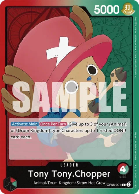 Carte One Piece Tony Tony.Chopper OP08-001, extension Two Legends (sortie anglaise)