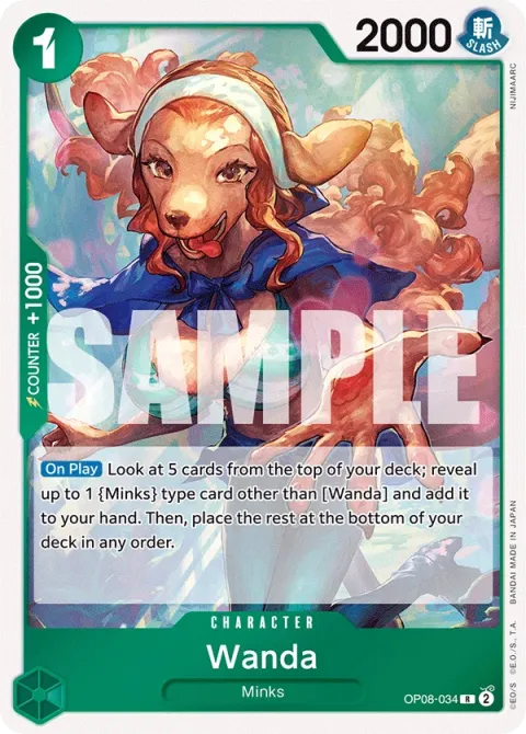 Carte One Piece Wanda OP08-034, extension Two Legends (sortie anglaise)