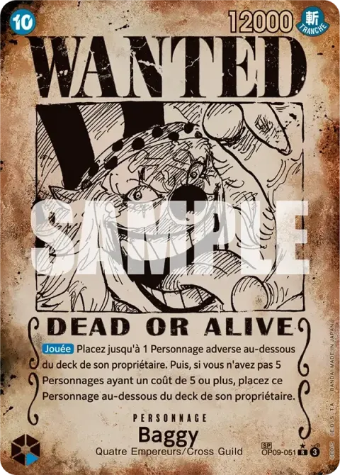 Carte One Piece Baggy OP09-051 · parallèle 3, extension Les nouveaux empereurs