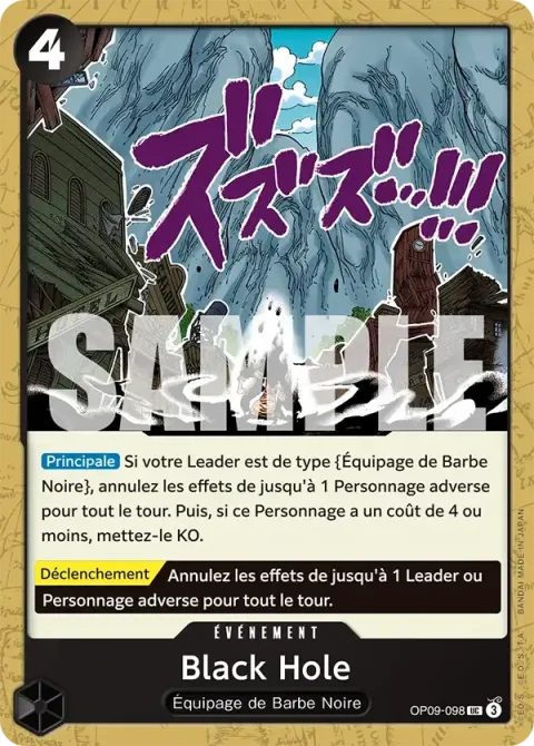 Carte One Piece Black Hole OP09-098, extension Les nouveaux empereurs