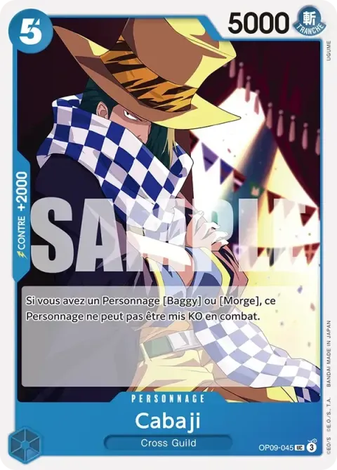Carte One Piece Cabaji OP09-045, extension Les nouveaux empereurs