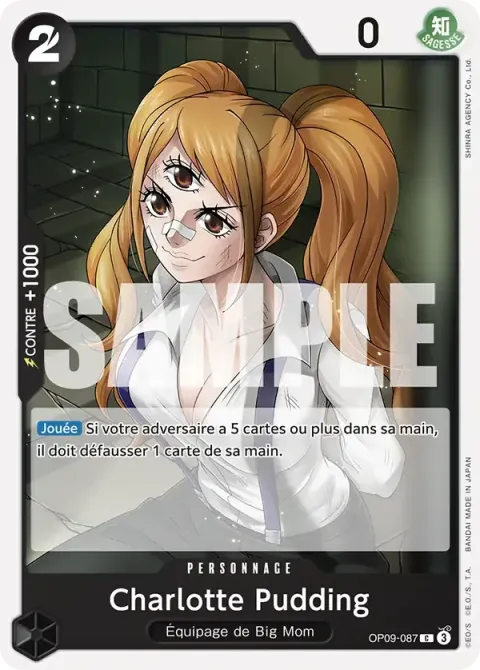 Carte One Piece Charlotte Pudding OP09-087, extension Les nouveaux empereurs