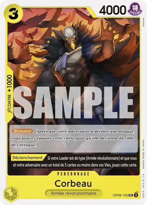 Carte One Piece Corbeau OP09-100, extension Les nouveaux empereurs