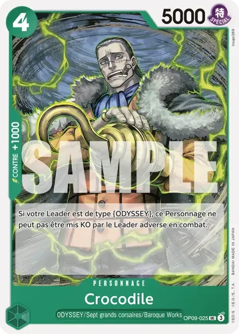 Carte One Piece Crocodile OP09-025, extension Les nouveaux empereurs