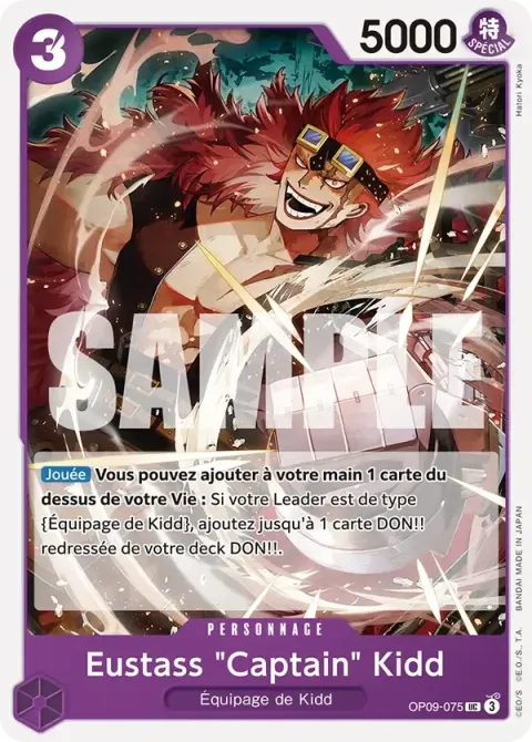 Carte One Piece Eustass « Captain » Kidd OP09-075, extension Les nouveaux empereurs