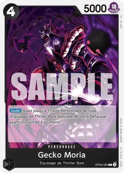 Carte One Piece Gecko Moria OP09-085, extension Les nouveaux empereurs