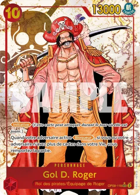 Carte One Piece Gol D. Roger OP09-118 · parallèle, extension Les nouveaux empereurs