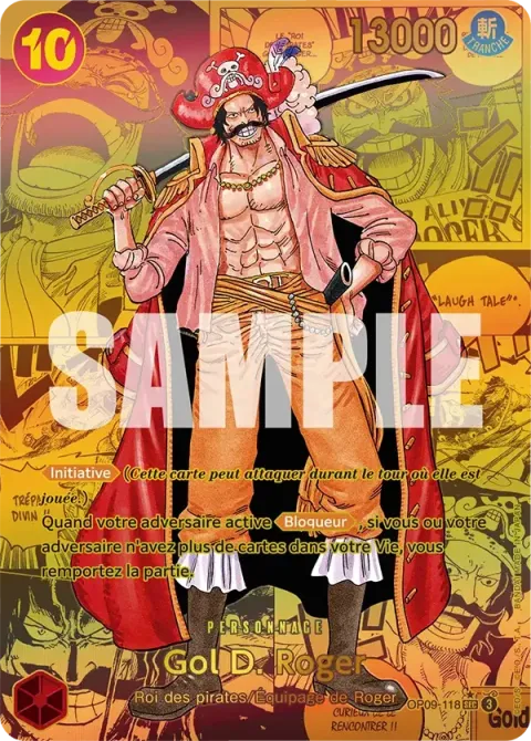 Carte One Piece Gol D. Roger OP09-118 · parallèle 2, extension Les nouveaux empereurs