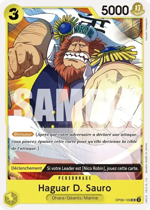 Carte One Piece Haguar D. Sauro OP09-109, extension Les nouveaux empereurs
