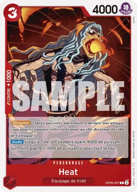 Carte One Piece Heat OP09-007, extension Les nouveaux empereurs