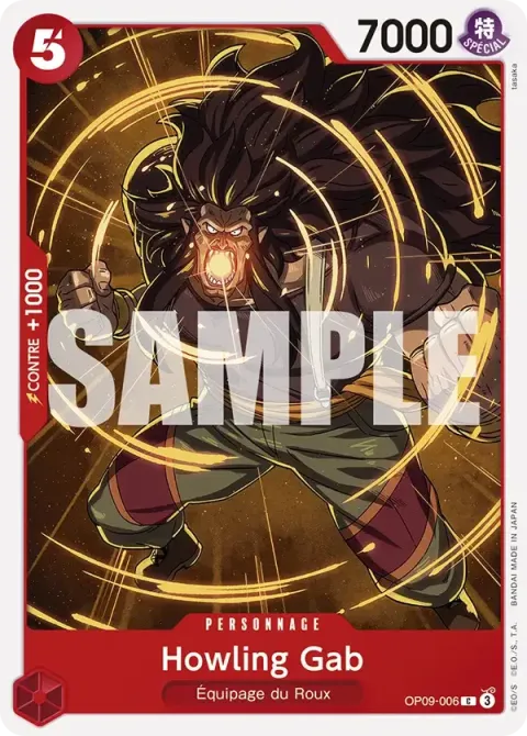 Carte One Piece Howling Gab OP09-006, extension Les nouveaux empereurs