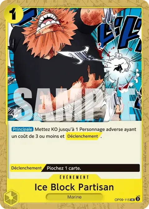 Carte One Piece Ice Block Partisan OP09-115, extension Les nouveaux empereurs