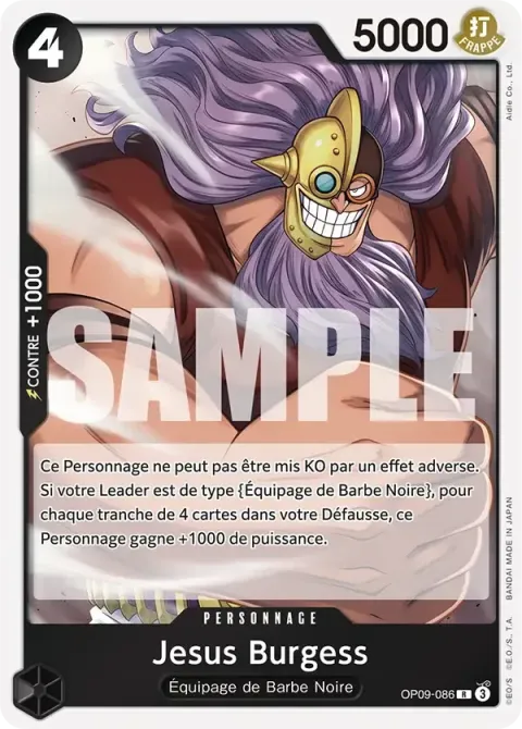 Carte One Piece Jesus Burgess OP09-086, extension Les nouveaux empereurs