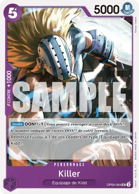 Carte One Piece Killer OP09-064, extension Les nouveaux empereurs