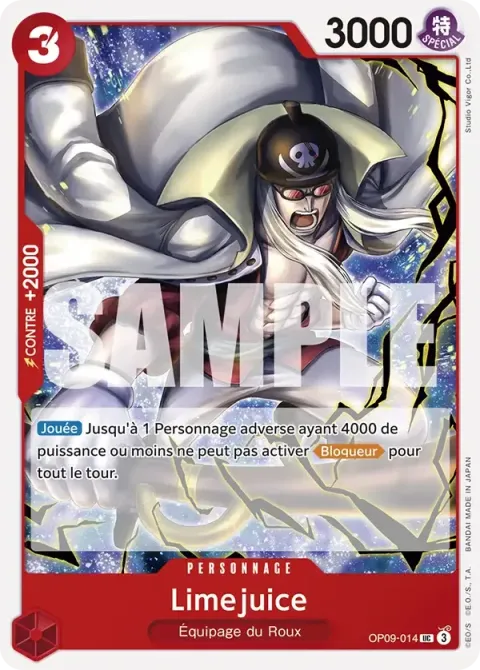 Carte One Piece Limejuice OP09-014, extension Les nouveaux empereurs