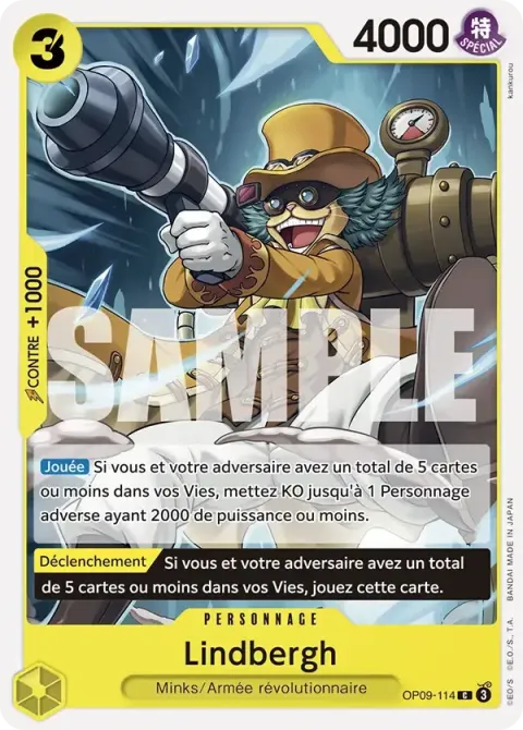 Carte One Piece Lindbergh OP09-114, extension Les nouveaux empereurs