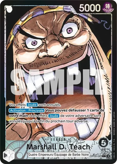 Carte One Piece Marshall D. Teach OP09-081 · parallèle, extension Les nouveaux empereurs