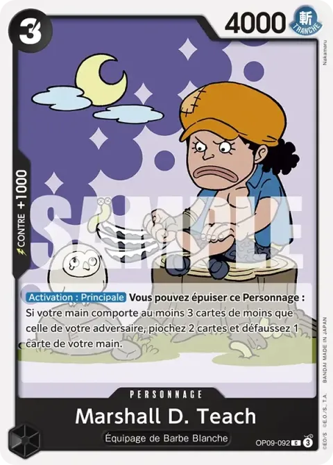 Carte One Piece Marshall D. Teach OP09-092, extension Les nouveaux empereurs