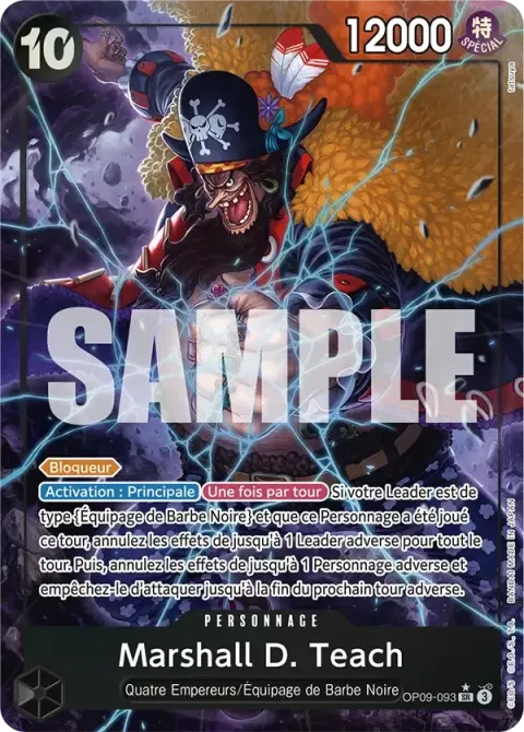 Carte One Piece Marshall D. Teach OP09-093 · parallèle, extension Les nouveaux empereurs