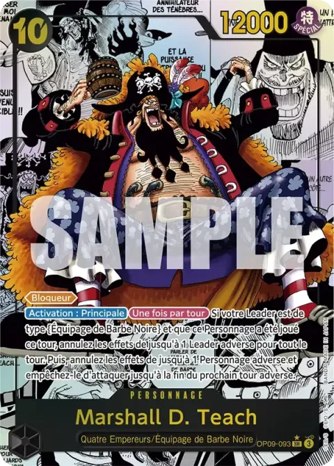 Carte One Piece Marshall D. Teach OP09-093 · parallèle 2, extension Les nouveaux empereurs