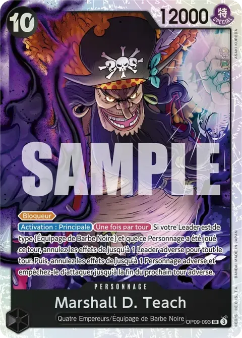 Carte One Piece Marshall D. Teach OP09-093, extension Les nouveaux empereurs