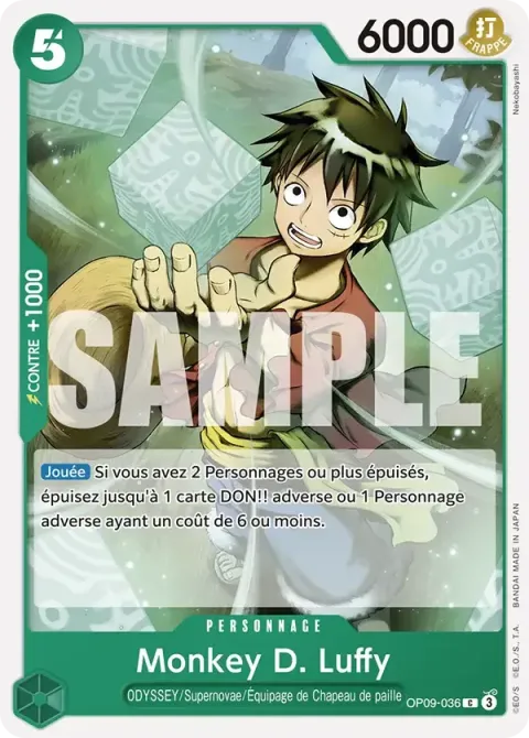 Carte One Piece Monkey D. Luffy OP09-036, extension Les nouveaux empereurs