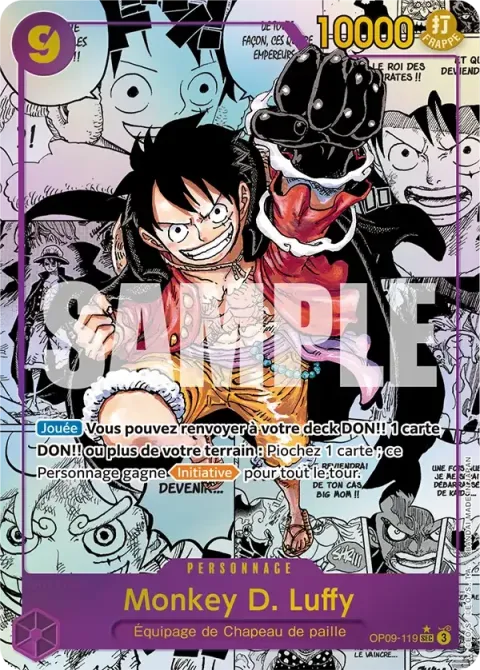 Carte One Piece Monkey D. Luffy OP09-119 · parallèle 2, extension Les nouveaux empereurs