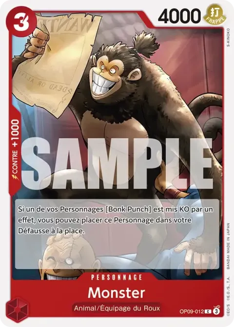 Carte One Piece Monster OP09-012, extension Les nouveaux empereurs