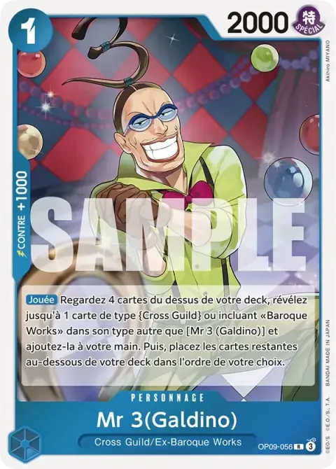Carte One Piece Mr 3 (Galdino) OP09-056, extension Les nouveaux empereurs