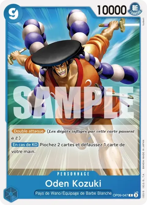 Carte One Piece Oden Kozuki OP09-047, extension Les nouveaux empereurs