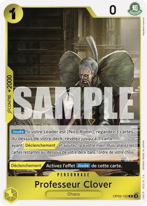 Carte One Piece Professeur Clover OP09-102, extension Les nouveaux empereurs