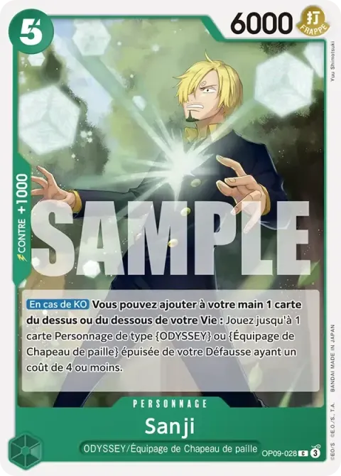 Carte One Piece Sanji OP09-028, extension Les nouveaux empereurs