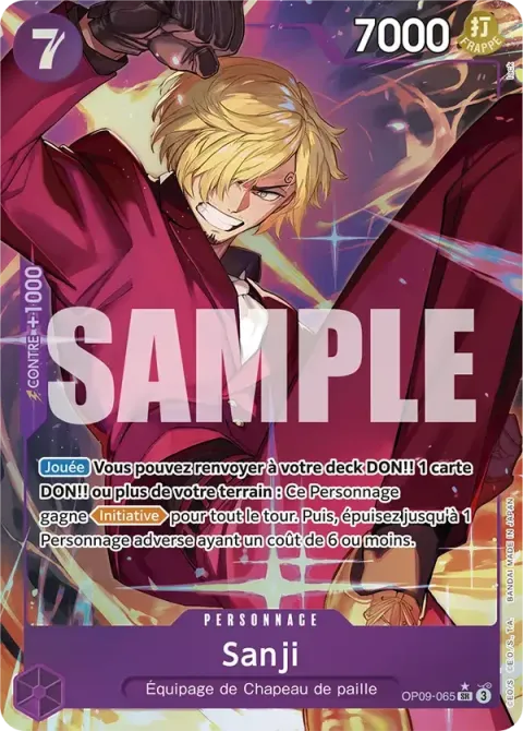 Carte One Piece Sanji OP09-065 · parallèle, extension Les nouveaux empereurs