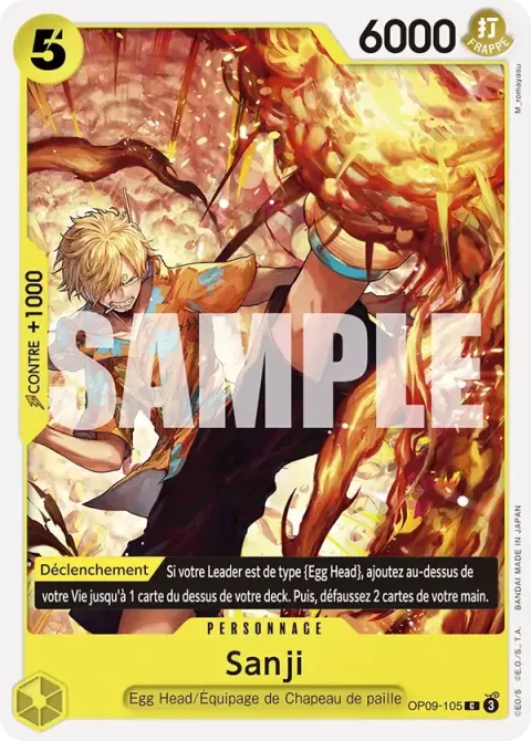 Carte One Piece Sanji OP09-105, extension Les nouveaux empereurs
