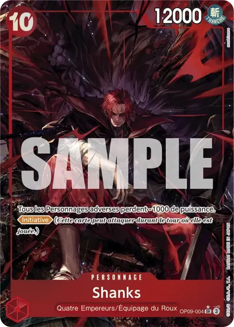 Carte One Piece Shanks OP09-004 · parallèle, extension Les nouveaux empereurs