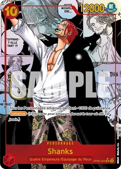 Carte One Piece Shanks OP09-004 · parallèle 2, extension Les nouveaux empereurs