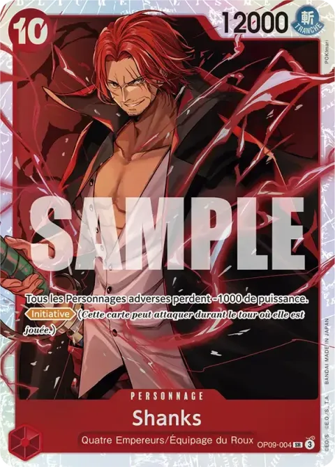 Carte One Piece Shanks OP09-004, extension Les nouveaux empereurs