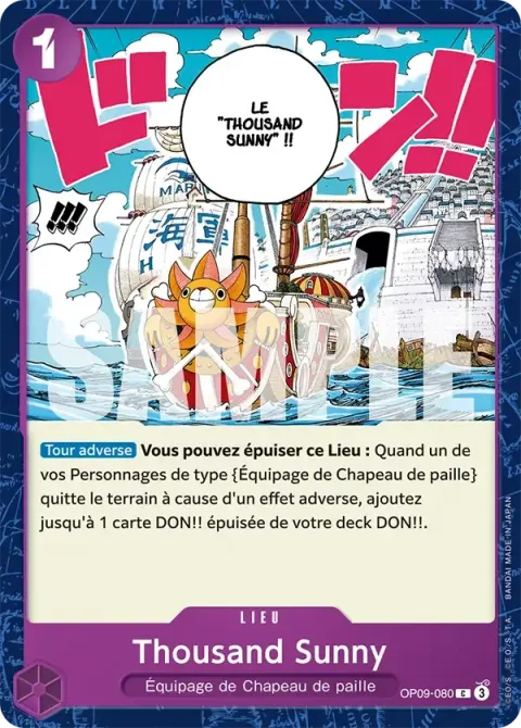 Carte One Piece Thousand Sunny OP09-080, extension Les nouveaux empereurs