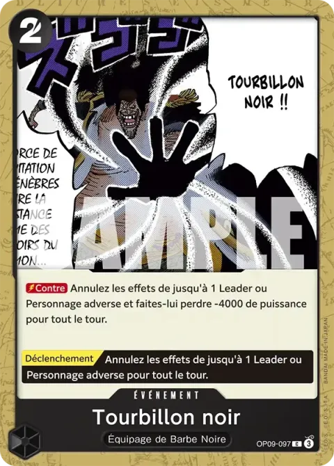 Carte One Piece Tourbillon noir OP09-097, extension Les nouveaux empereurs
