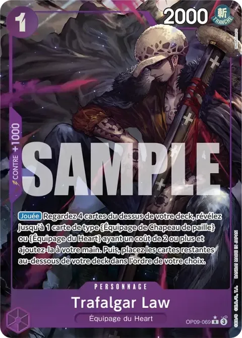 Carte One Piece Trafalgar Law OP09-069 · parallèle, extension Les nouveaux empereurs