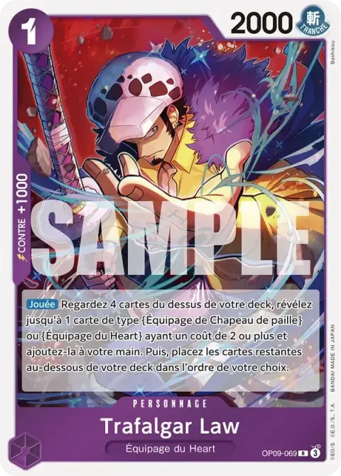 Carte One Piece Trafalgar Law OP09-069, extension Les nouveaux empereurs
